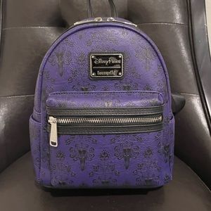 SOLD - Disney Haunted Mansion Purple Wallpaper Loungefly Mini Backpack BNWT